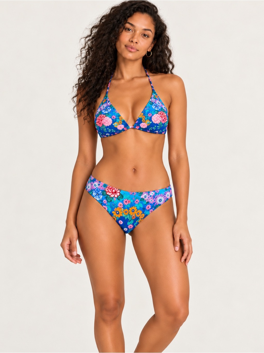 NWT Johnny Was Colorblast Floral String Bikini Set Size S